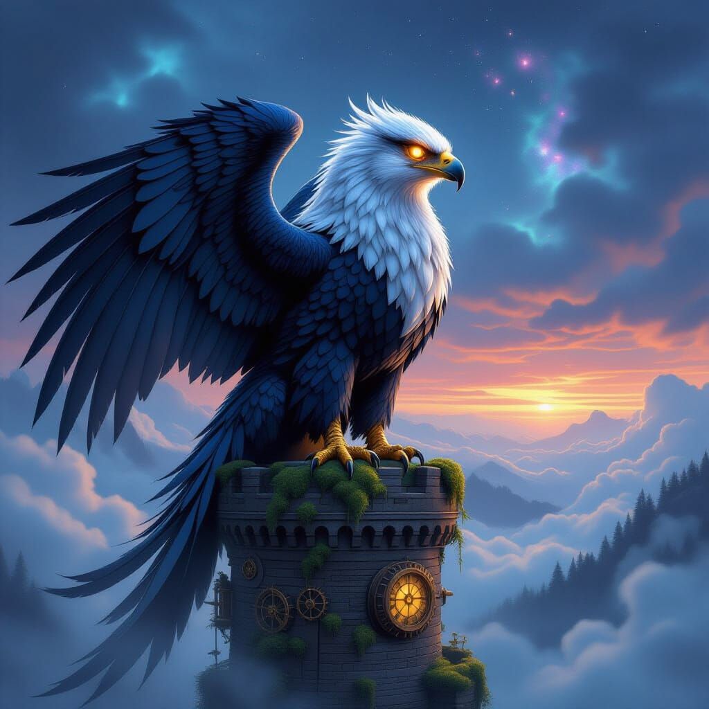 Steampunk Griffin on Twilight Tower