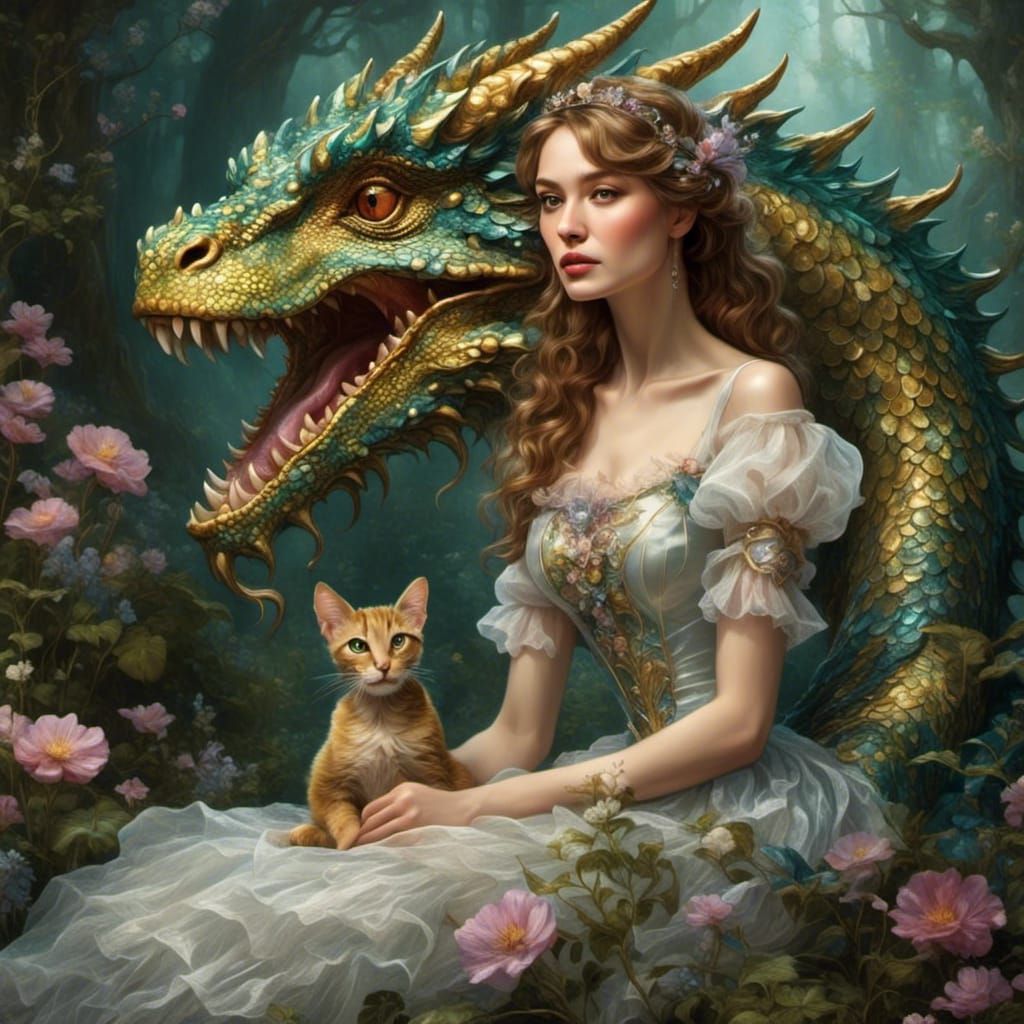 Fairy with Dragon Companion