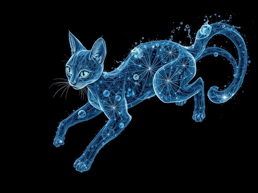 Anime Water Cat with Intricate Details