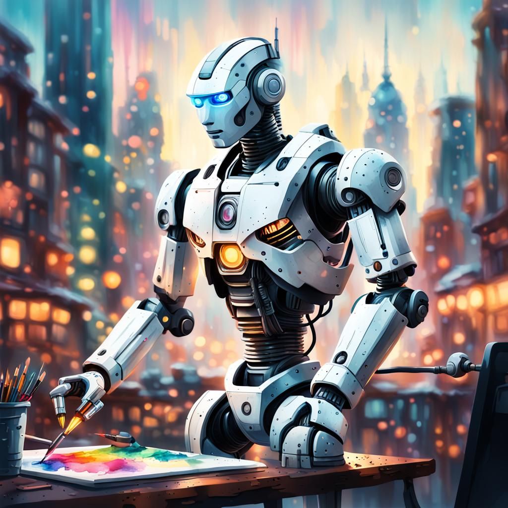 Cyborg Artist Brings Cityscape to Life with Vibrant Watercol...