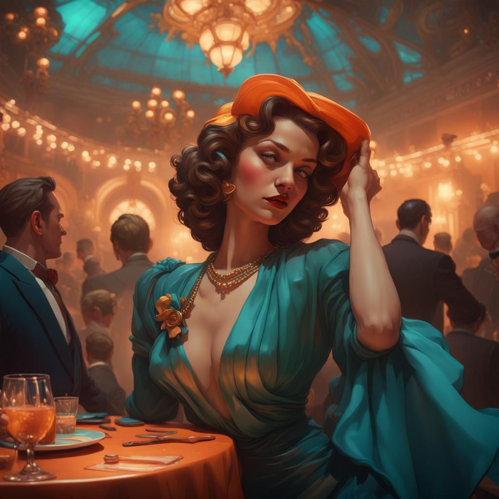 1940s Party Celebrates Midnight, Dynamic Lighting