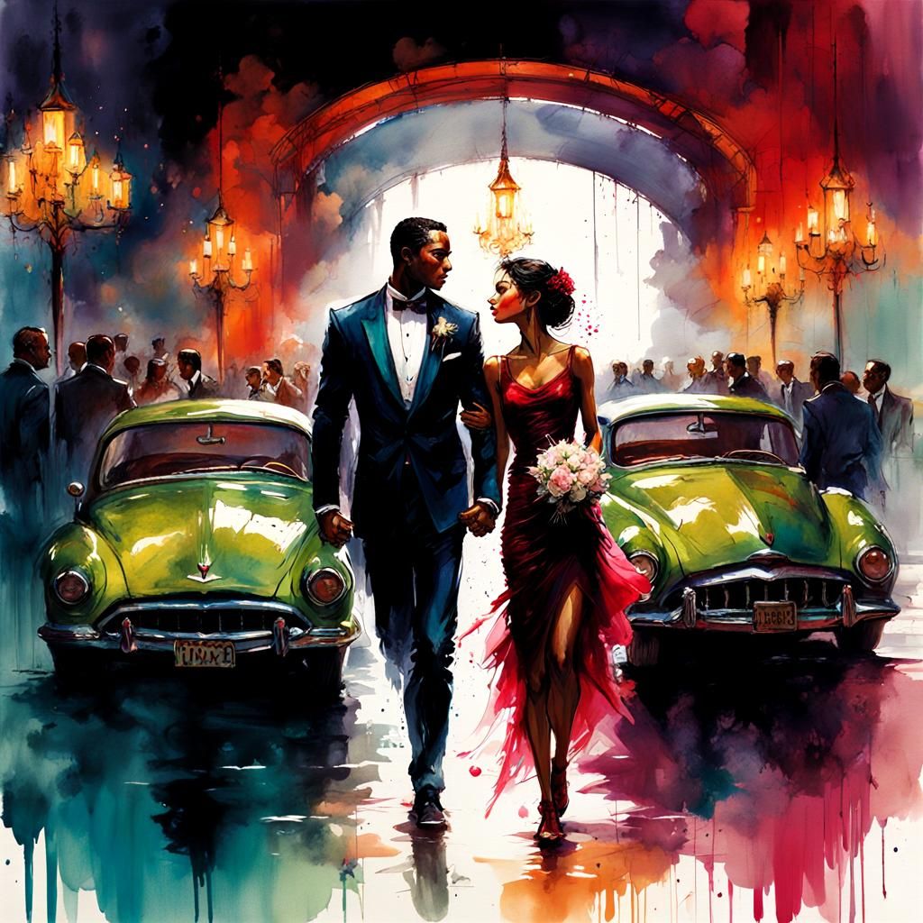 Frogs Wedding: Vibrant Watercolor Children's Book Illustrati...