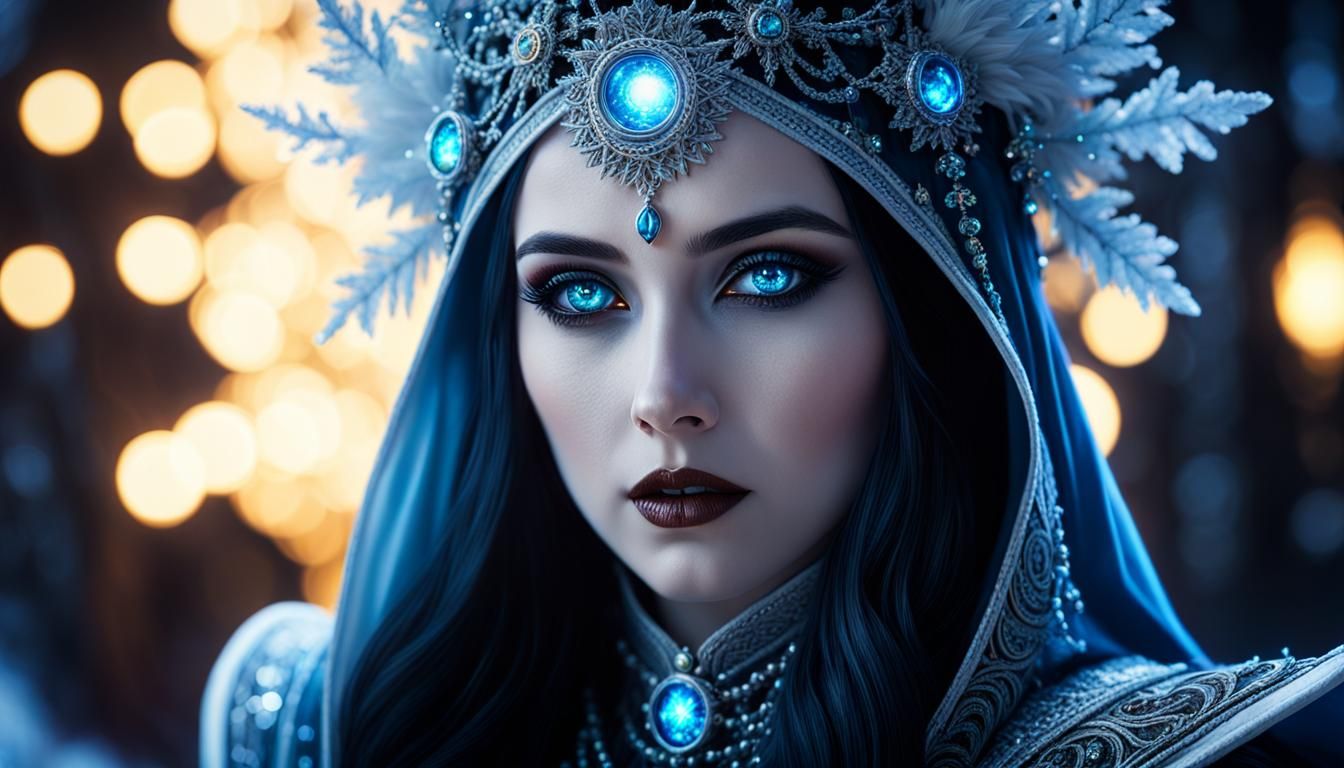 Skadi, Winter Goddess, in Gothic Renaissance Painting
