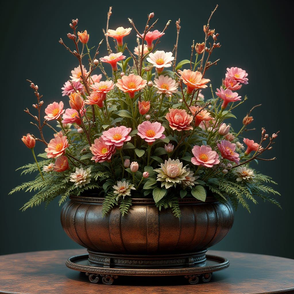 Ornate Floral Stand in a Fantastical World