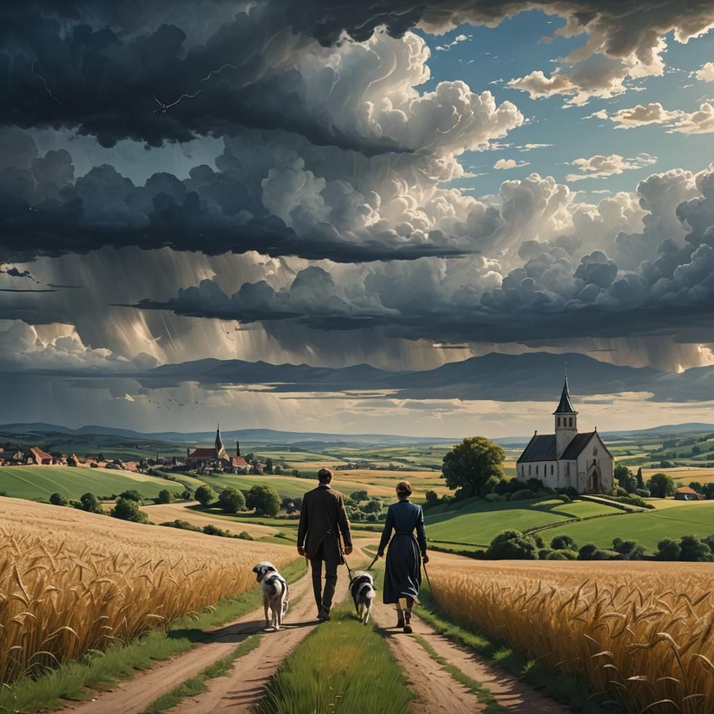 Wheat Field Walk at Golden Hour