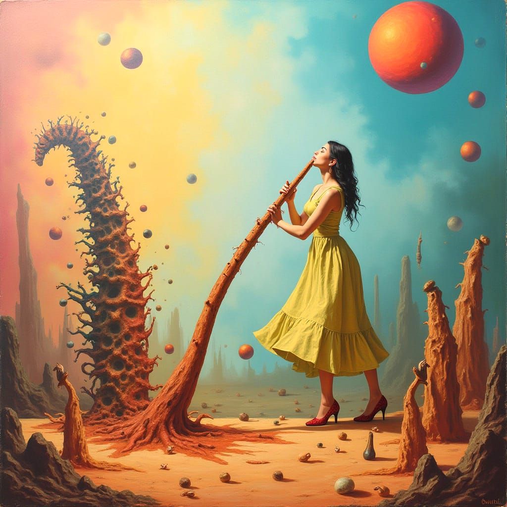 Surreal Didgeridoo Doodles in Salvador Dali Style