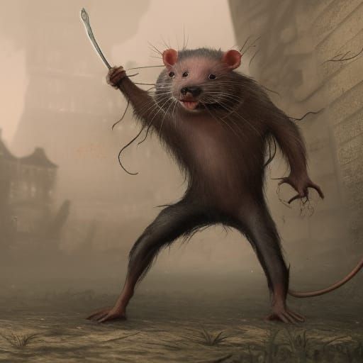 Diseased Rat in Detailed Matte Painting