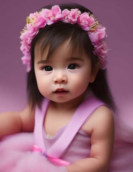 Beautiful Baby Girl Portrait in Pastel Colors