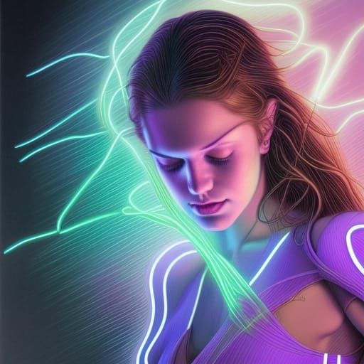 Teen Girl in Tech Suit, Comic Book Art