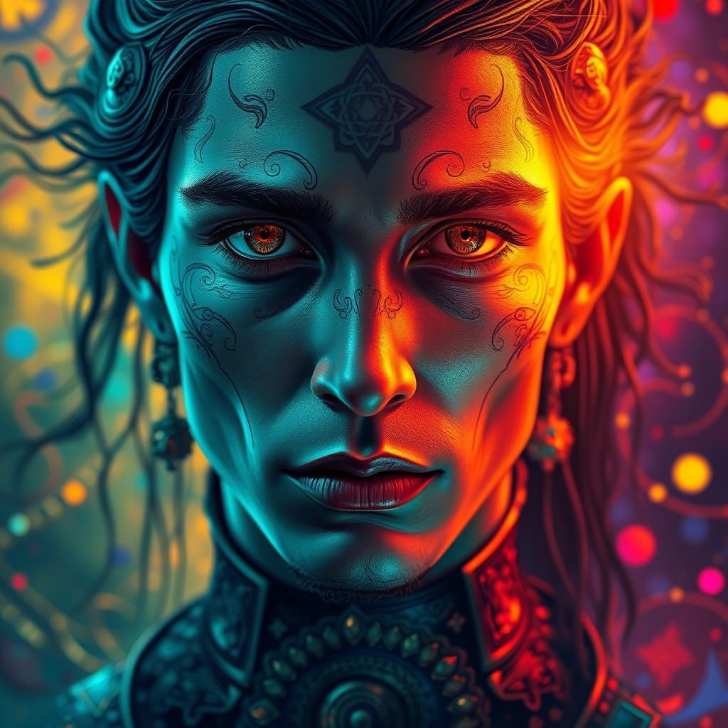 Ethereal Figure in Vibrant Hyperrealism