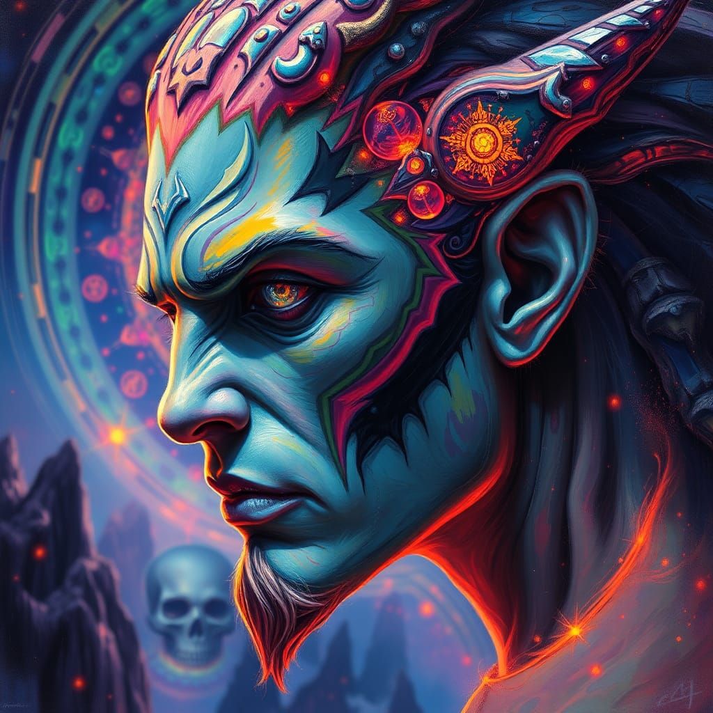 Mystical Being Portrait in Surreal Style