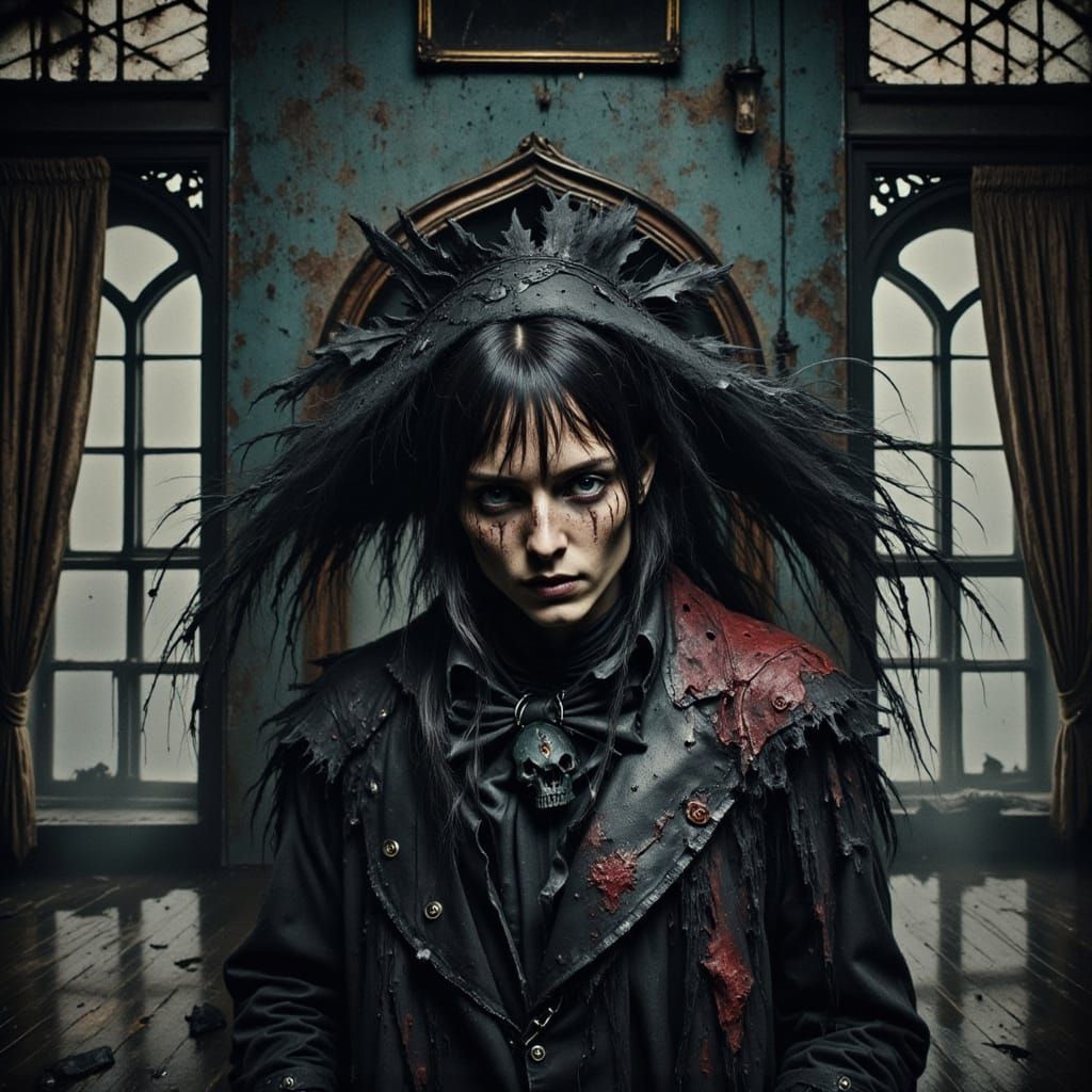 Victorian Steampunk Gothic Woman in Dark Fantasy Style