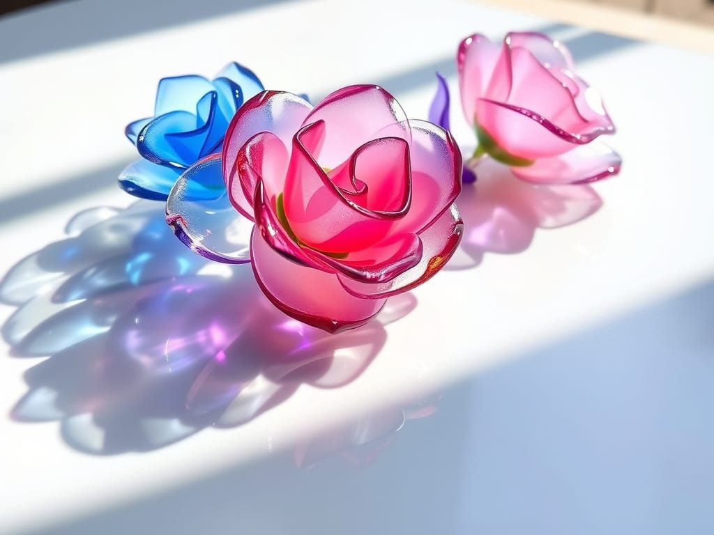 Delicate Glass Roses Evoke Ethereal Beauty