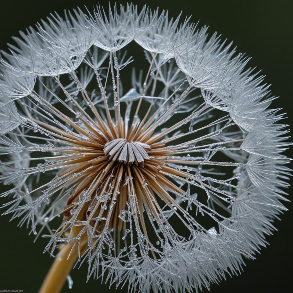 Frozen Dandelion in Exquisite Detail