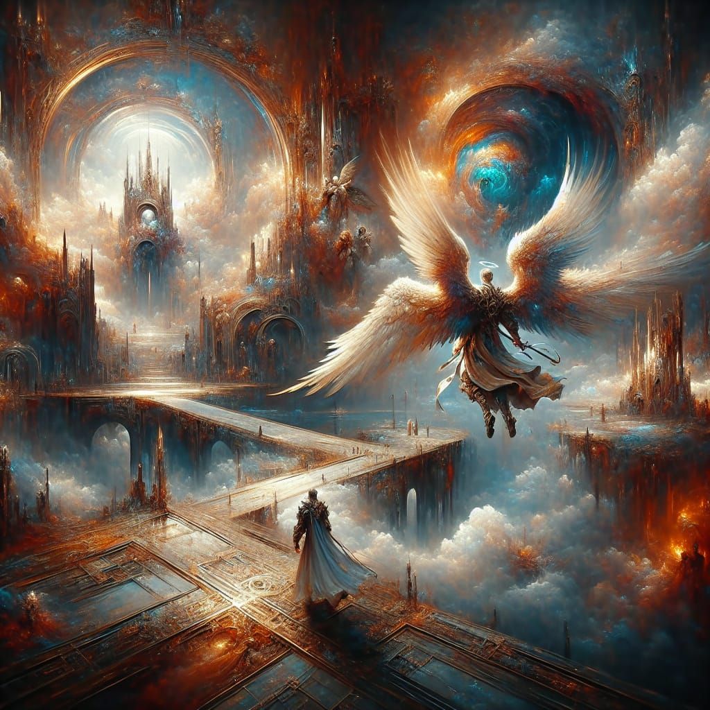 Archangel Zachariel: Matte Painting in Fantasy Style