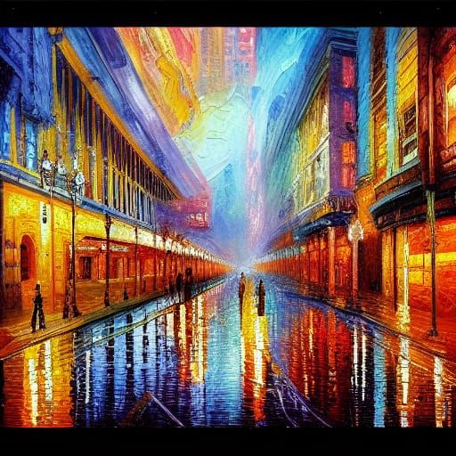 Puppy Palace: Neo-Impressionist Digital Painting