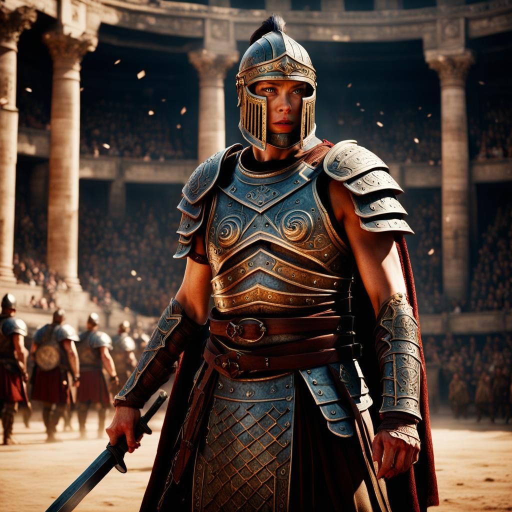 Lauren German as Roman Gladiator in Arena