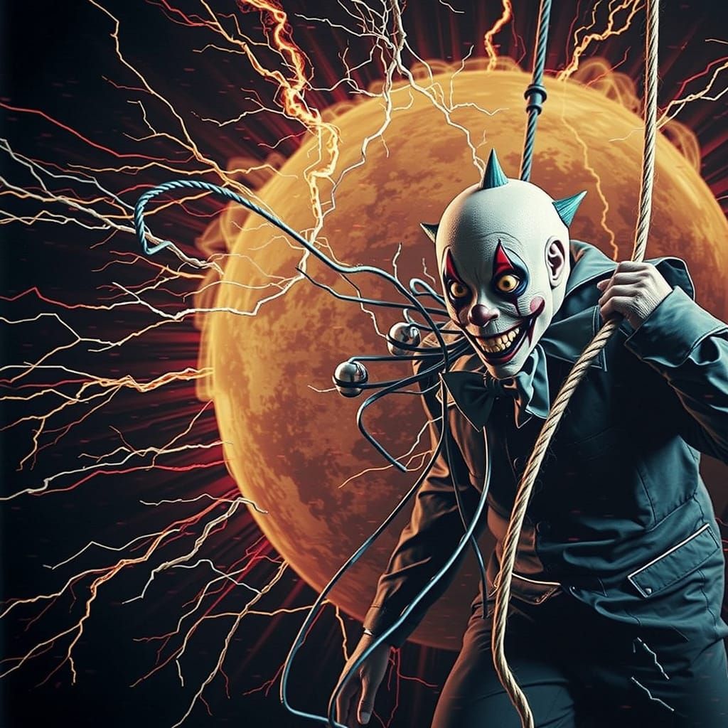 Malevolent Clown in a Desolate Landscape