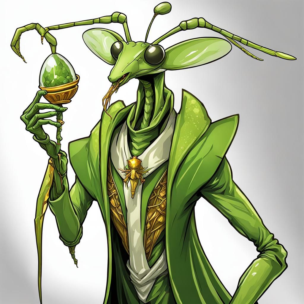 Anthropomorphic Mantis Queen with Head