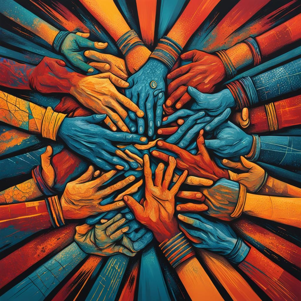 Bold and expressive artwork showcasing individuals overcomin...