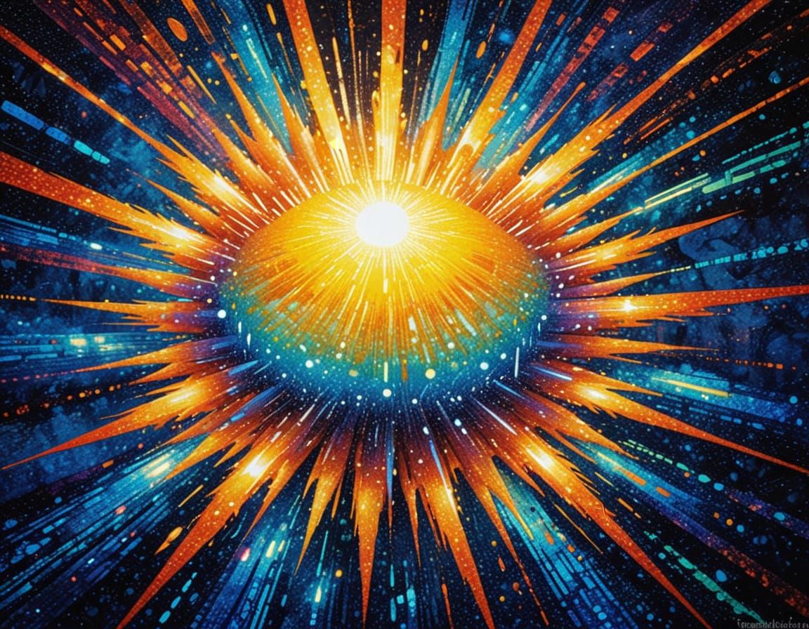 Fantasy Futuristic Holographic Art in Modern European Style