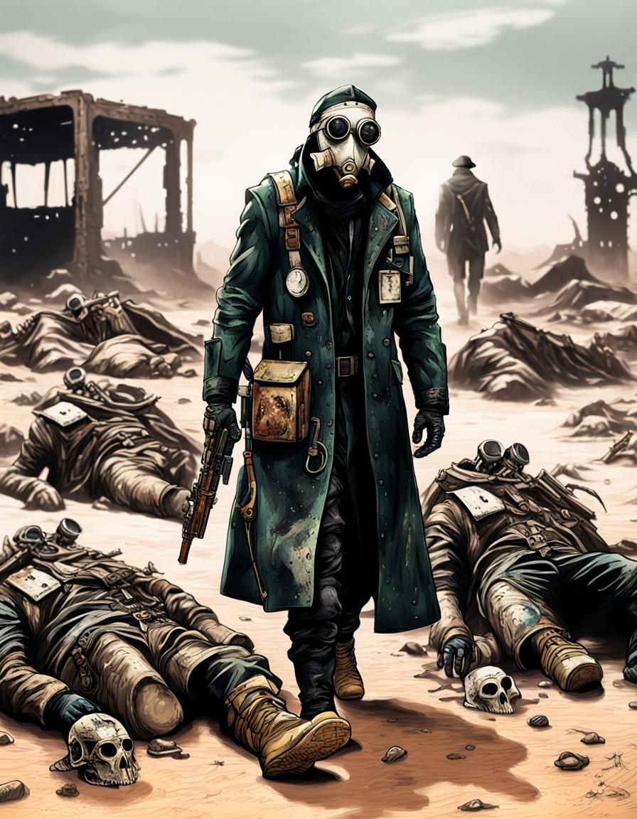 Wasteland Medic in Biopunk Dieselpunk Style