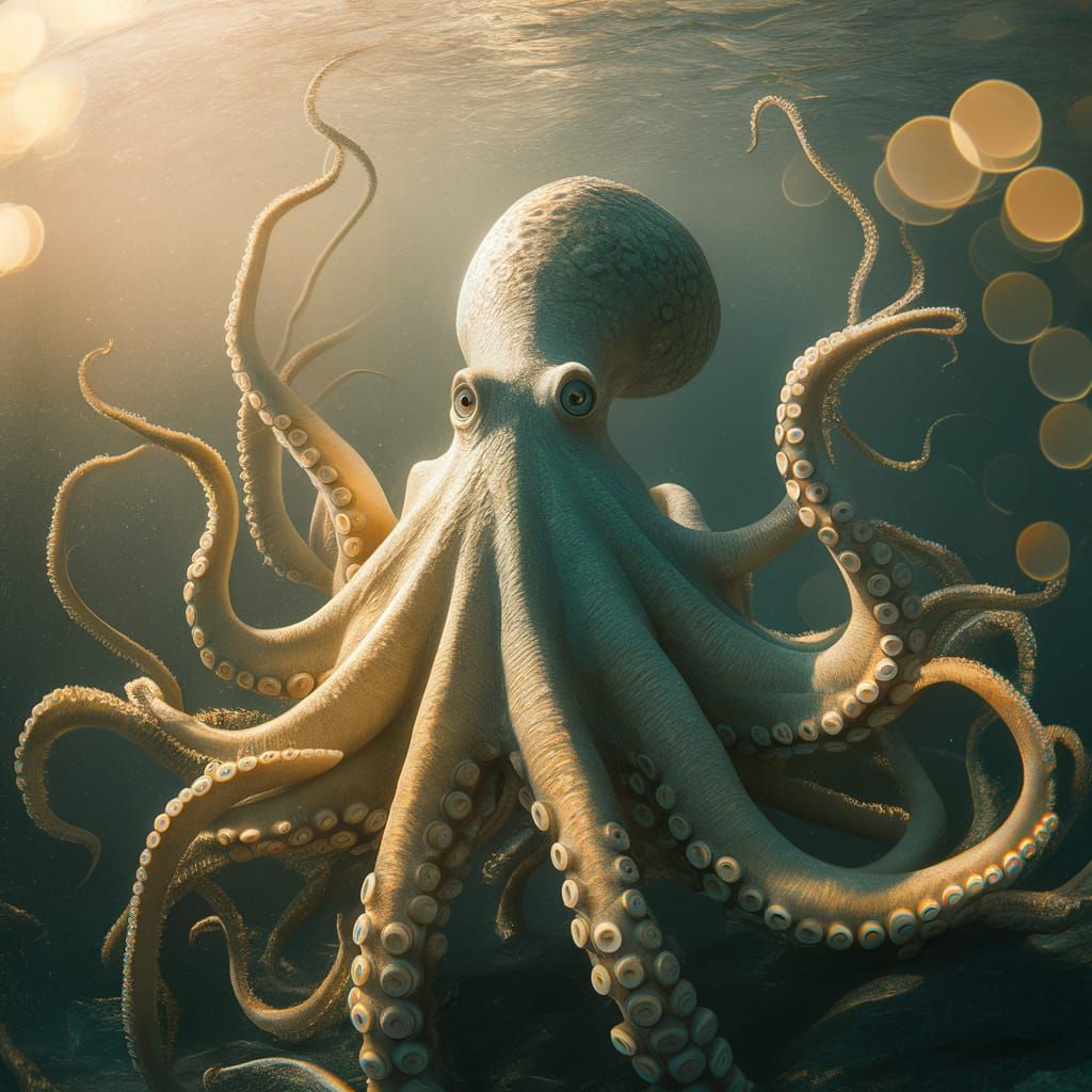 Giant Octopus Monster Rising from the Sea