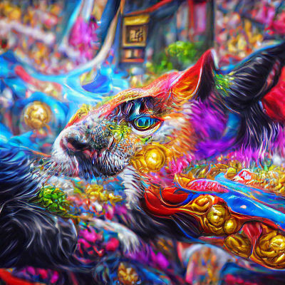 Magical Cat Painting in Detailed 8K Resolution