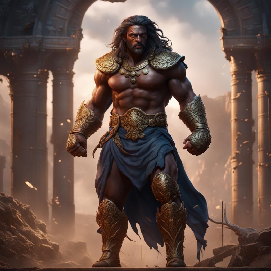 Samson: Strong Man in Detailed Matte Painting