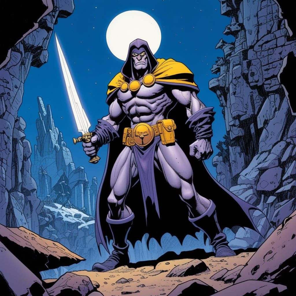 Grimdark Scene in a Dark Comic Book Style