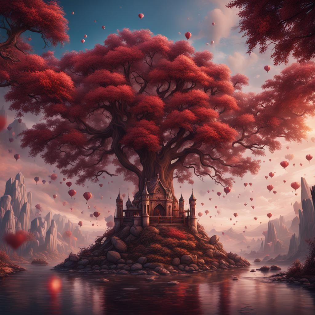 Fantastical True Love in Deep Color, Matte Painting