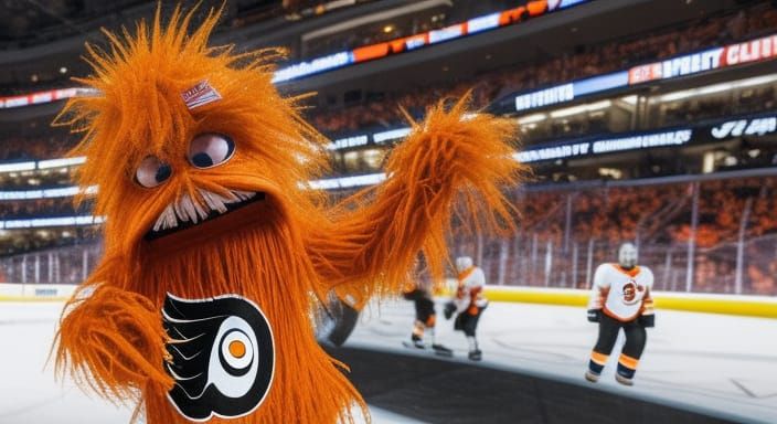 Gritty Dances at a Philadelphia Flyers Game