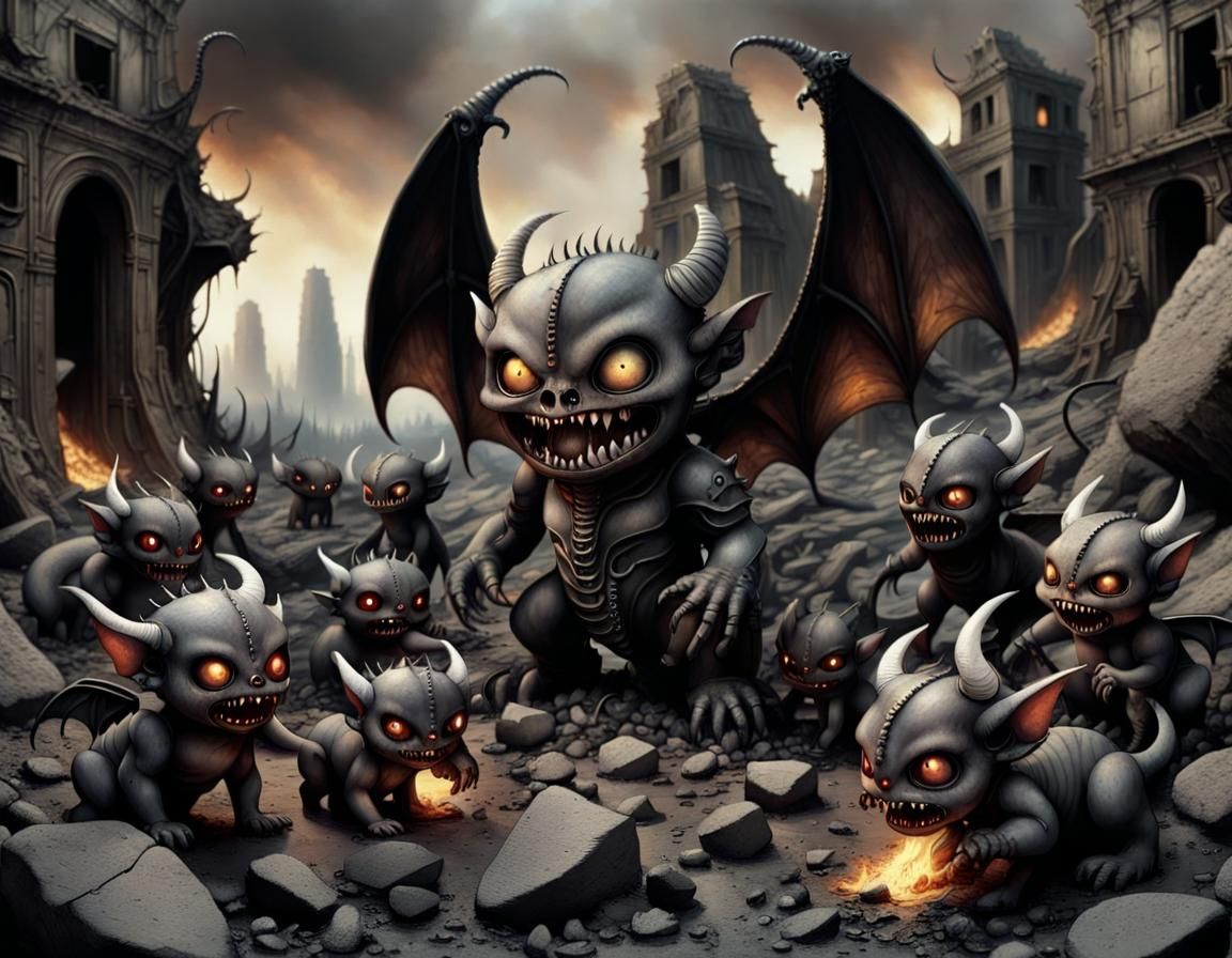 Demonic Candy Land Battle in Postmodern Style