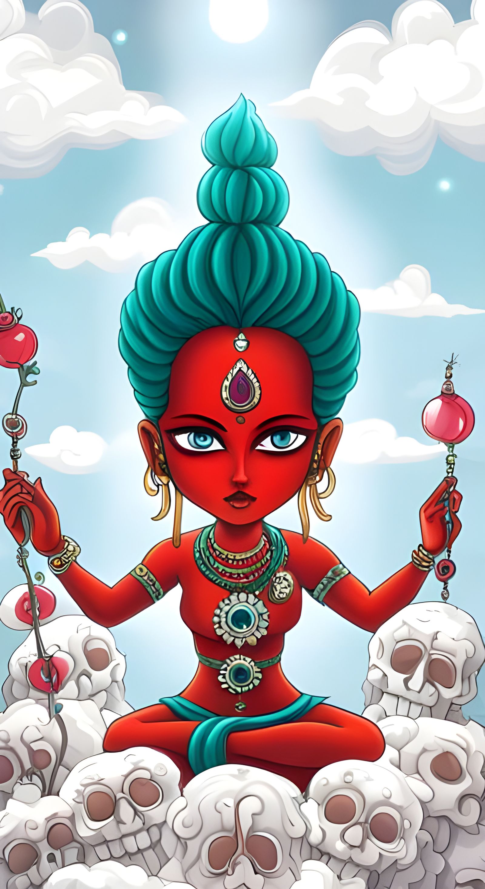 Vajrayogini Goddess in Anime Art Style