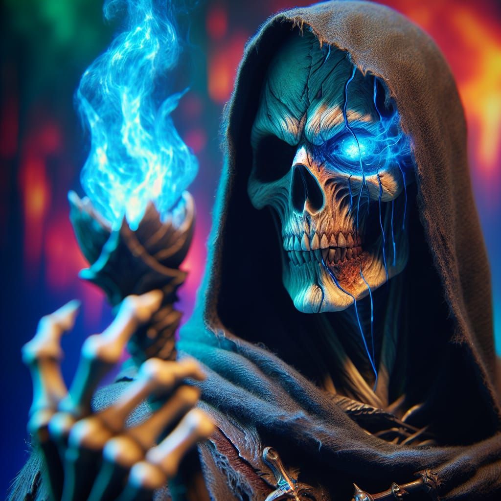 Hyperrealistic Undead Necromancer Concept Art