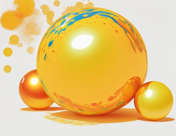Abstract Balls in Sunlight with Complementary Colors