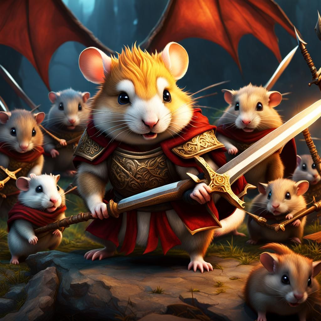 Hamster Squad Versus Dragon: Fantasy Concept Art
