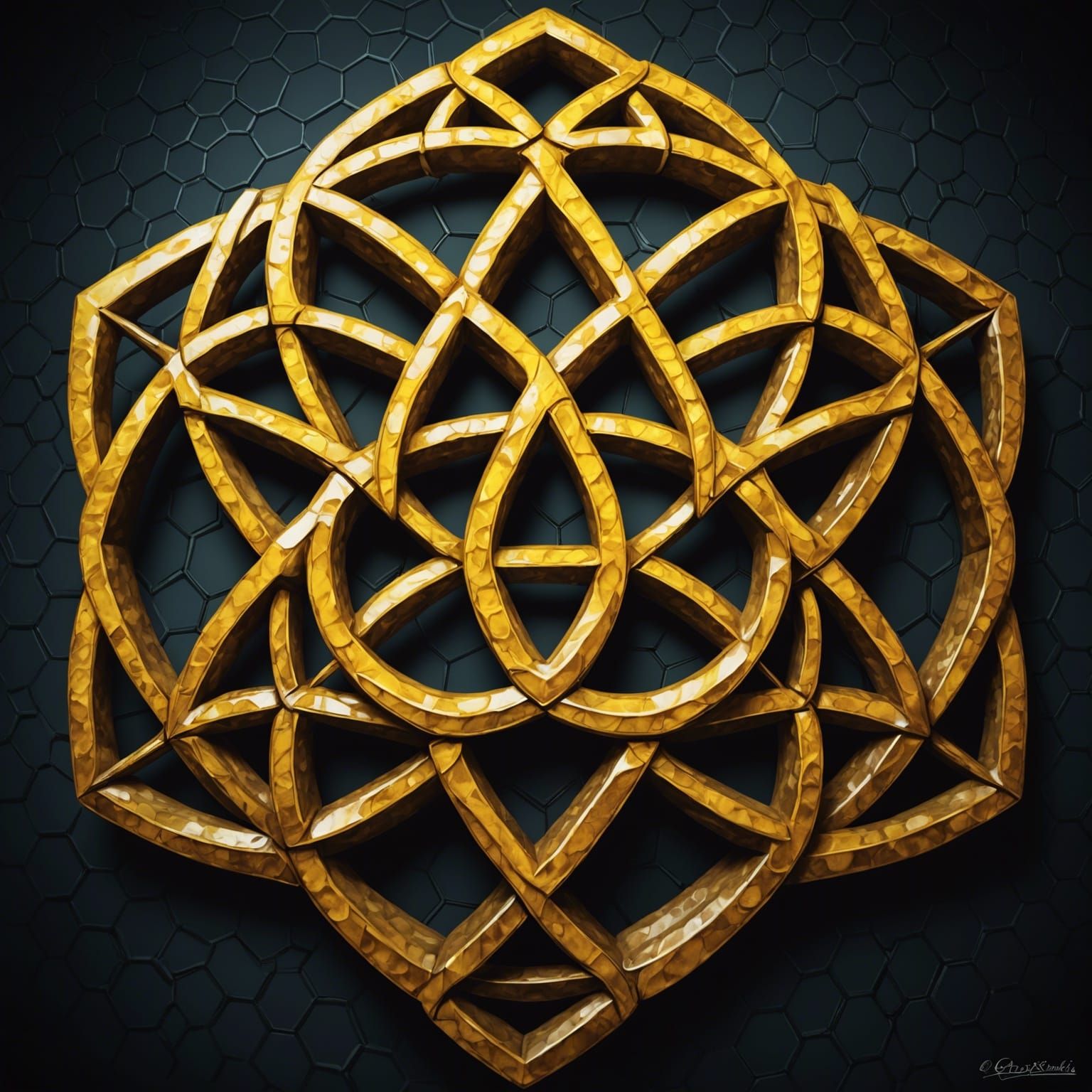 Honeycomb Triquetra in Sinister Style
