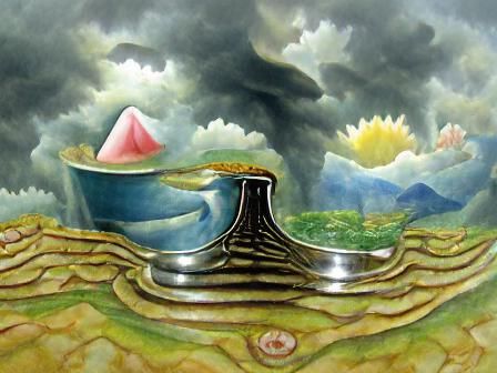 Ace of Cups Landscape Inspired by Bendre