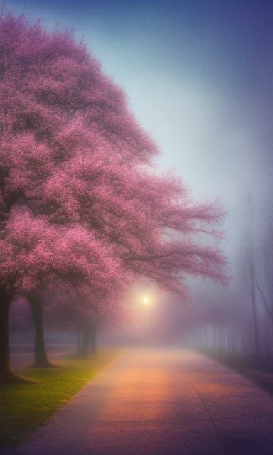 Ethereal Peach Tree in Natural Light