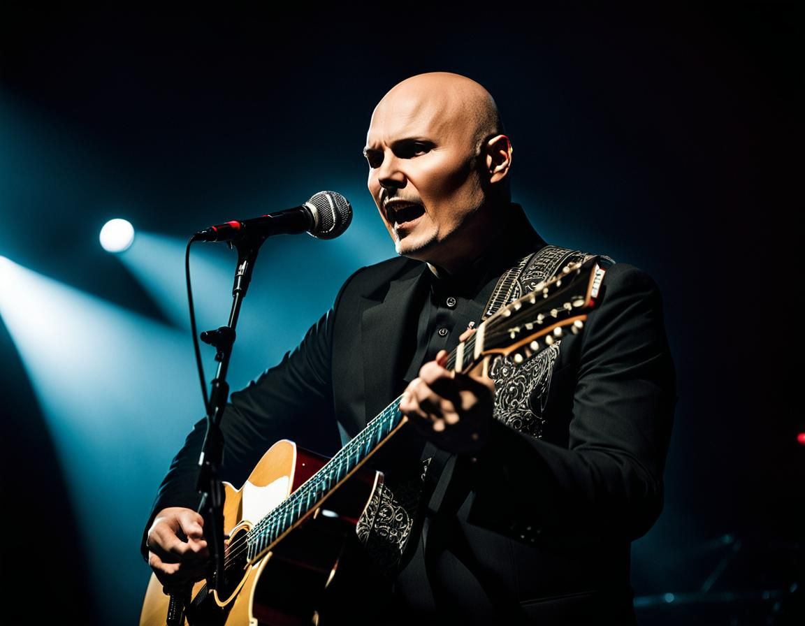 Singer on Stage in Dark Surrealist Portrait