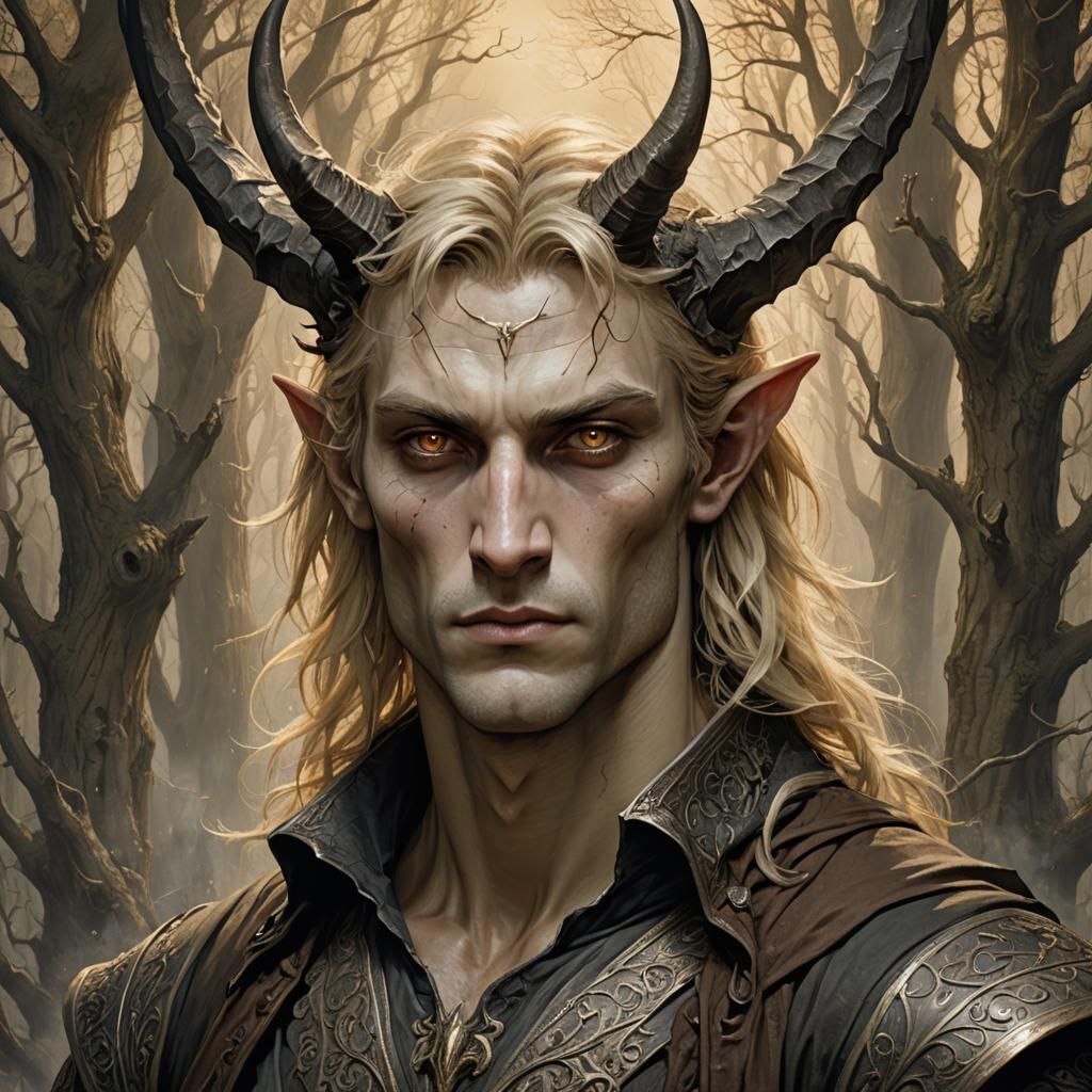 Horror Shapeshifter with Horns and Elven Ears