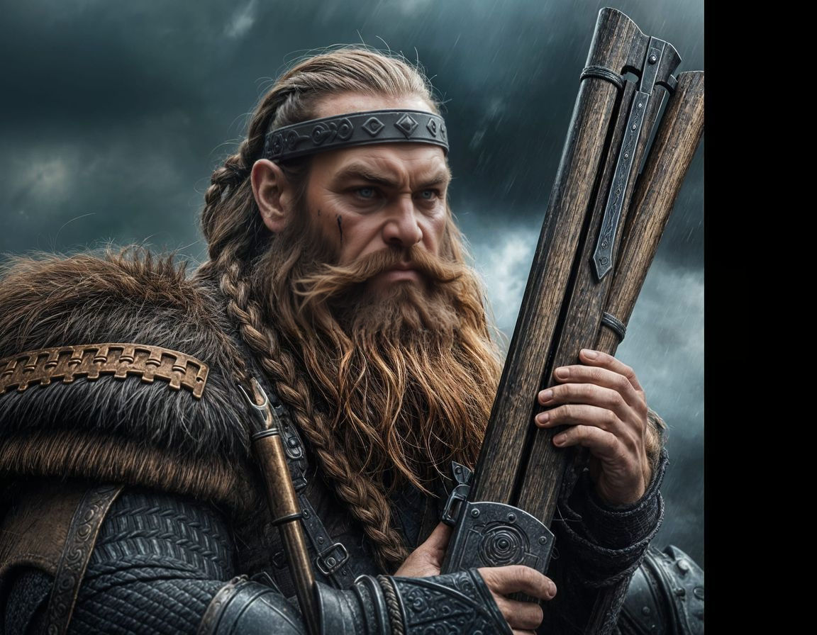 Elite Dwarven Bounty Hunter in Stormy Landscape