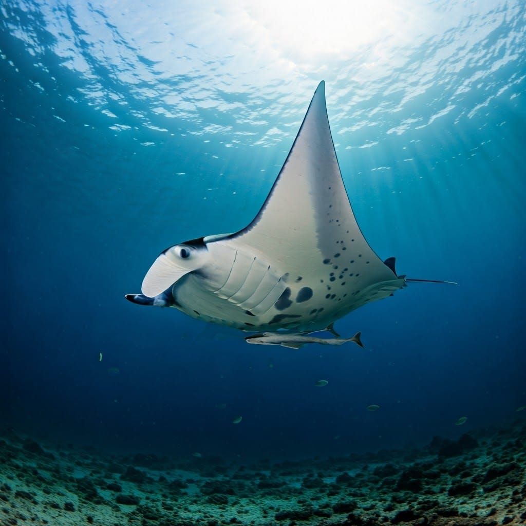 Majestic Manta Ray in Crystal Clear Waters