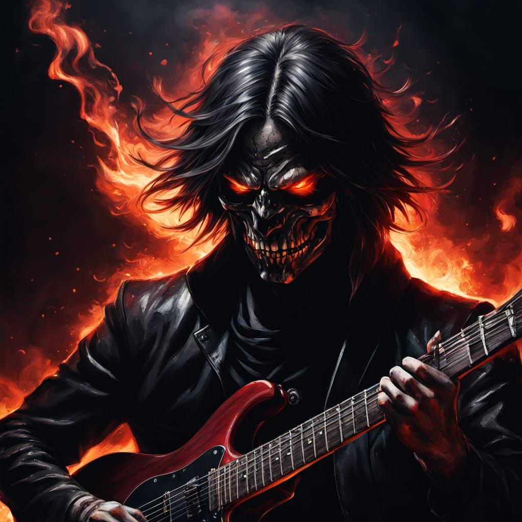 Dark Metal Guitarist Shreds on a Haunted Stage