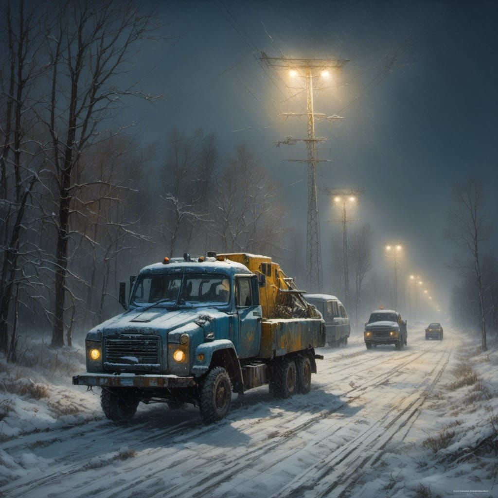 Chernobyl Snowstorm at Night in High Resolution