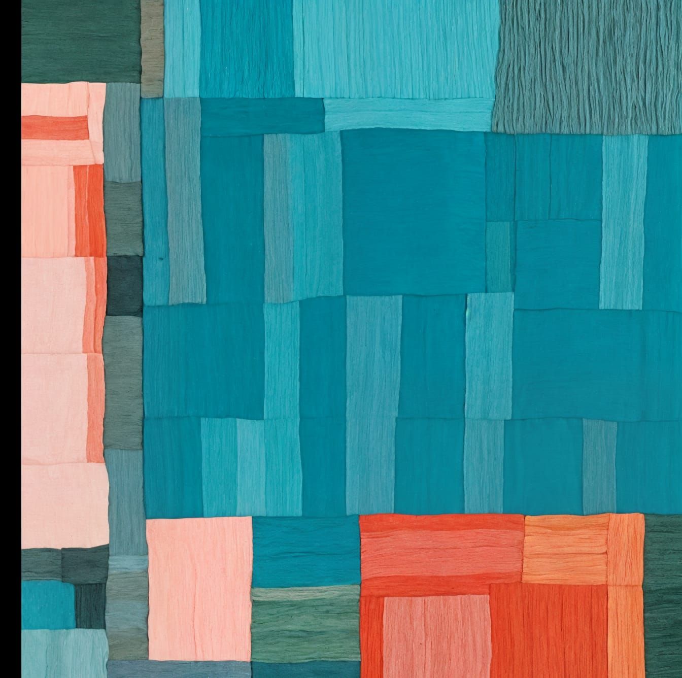 Abstract Fiber Art Weaving in Contemporary Style