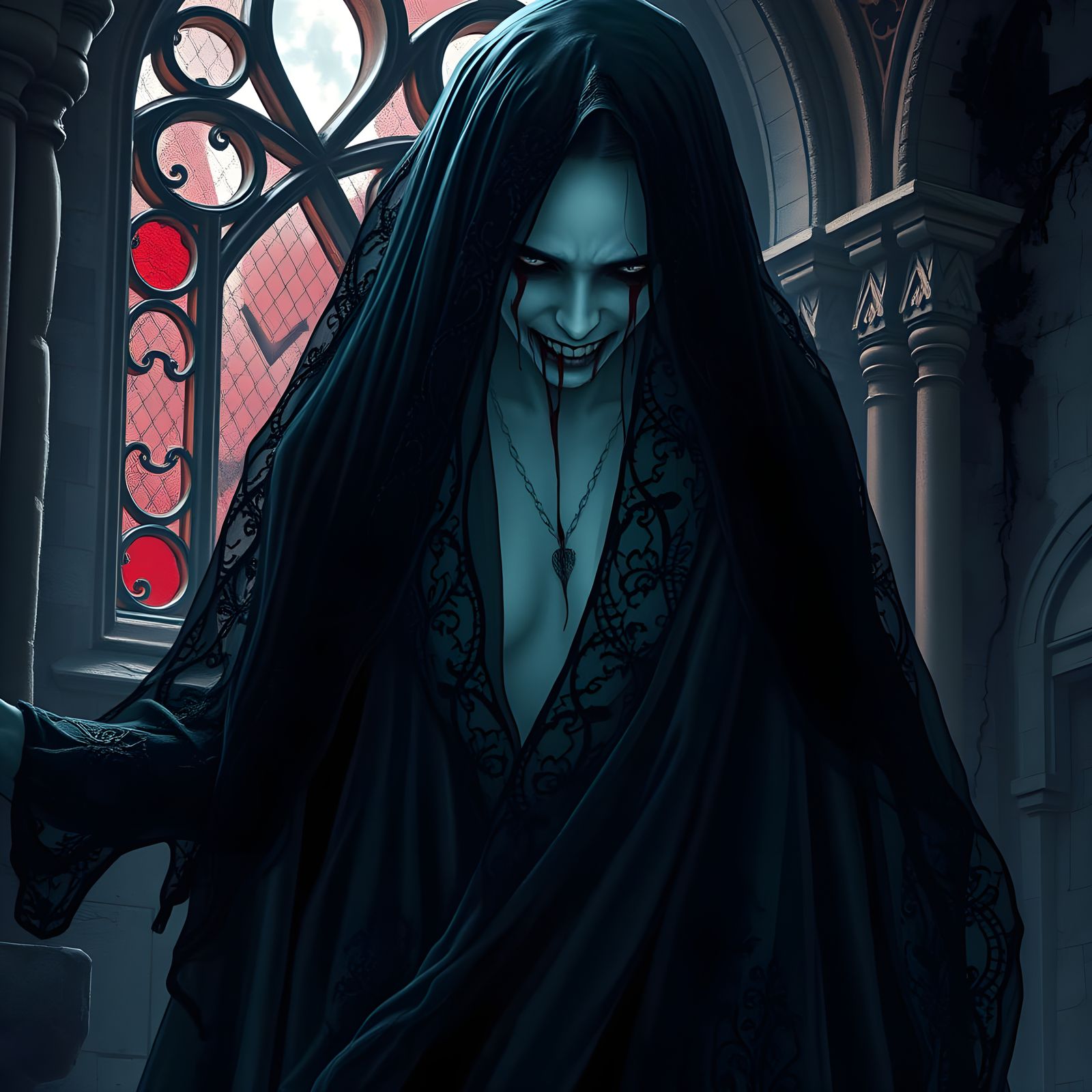 Gothic Ghost in Moonlight