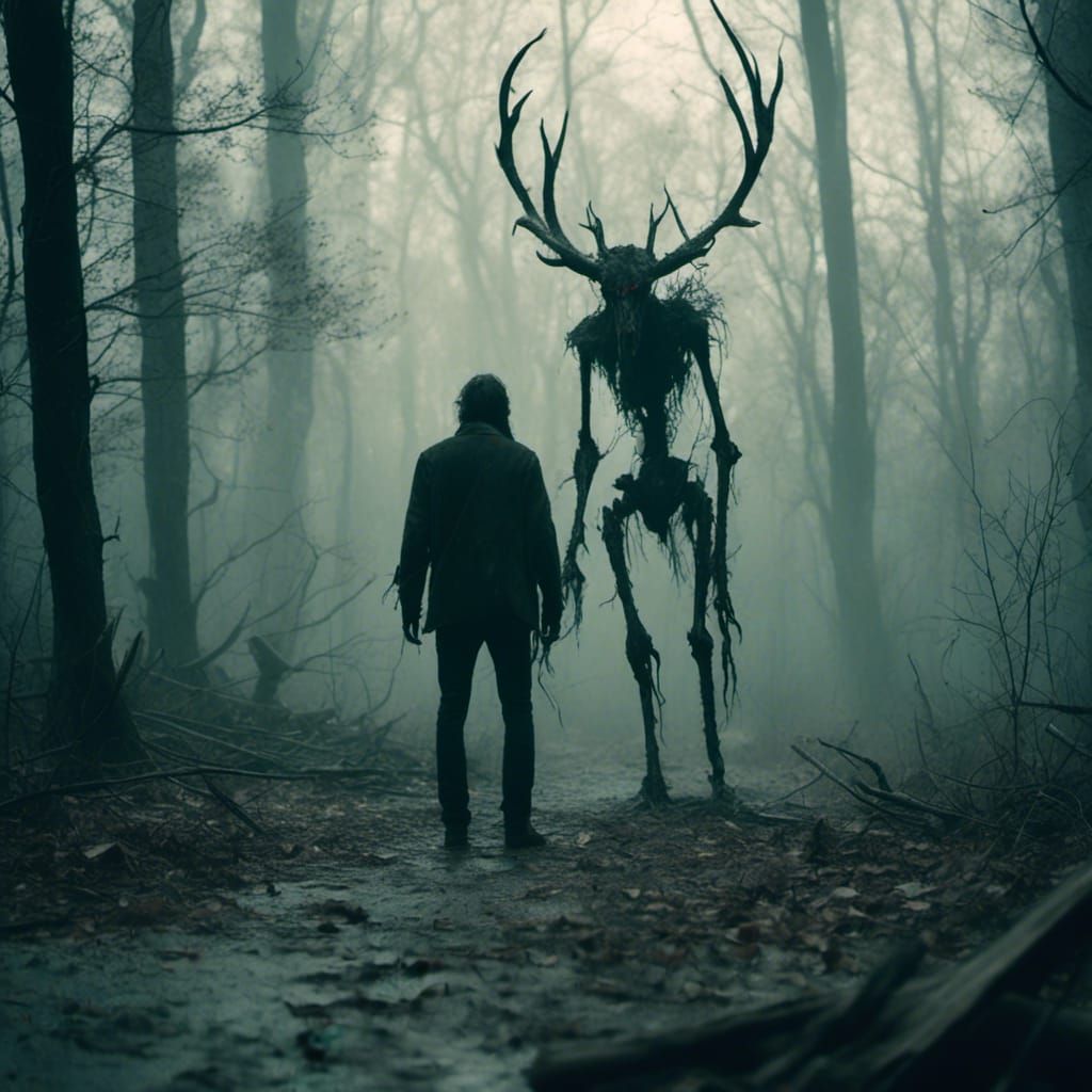 Cinematic Wendigo in Wisconsin Woods