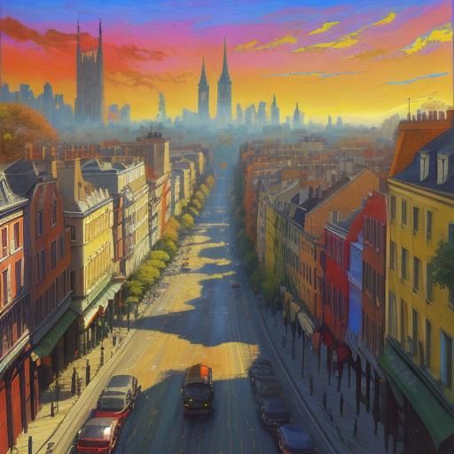 St Dunstan's Church: Impasto Sunrise in Vibrant Hues